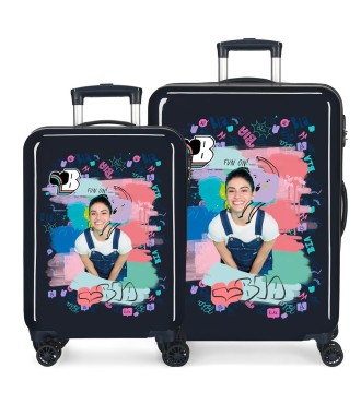 4061921 SET/2 TROLLEY  ABS 55-68CM.4R.BIA JEANS MARINO