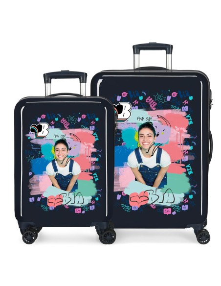 4061921 SET/2 TROLLEY  ABS 55-68CM.4R.BIA JEANS MARINO