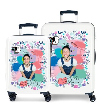 4061922 SET/2 TROLLEY  ABS 55-68CM.4R.BIA JEANS BLANCO