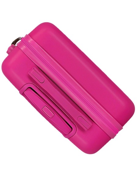 2111141 TROLLEY ABS 55CM.4R. GATO RISÓN FUCSIA