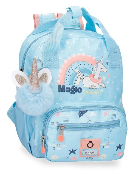 96322D2 MOCHILA ADAP. 28CM.ENSO MAGIC SUMMER AZUL CLARO