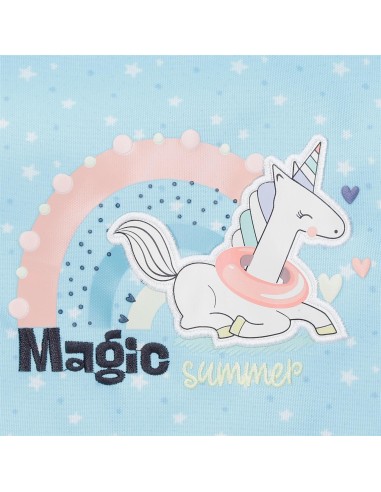 96323D2 MOCHILA ADAP. 33CM.ENSO MAGIC SUMMER AZUL CLARO