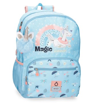 96327D2 MOCHILA ADAP. 44CM.ENSO MAGIC SUMMER AZUL CLARO