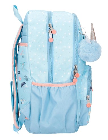 96327D2 MOCHILA ADAP. 44CM.ENSO MAGIC SUMMER AZUL CLARO