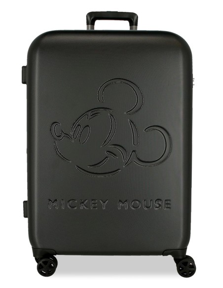 5418821 TROLLEY ABS 70CM. C/EXT. 4R. MICKEY GOOD TRIP NEGRO