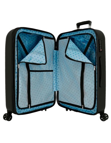 5418821 TROLLEY ABS 70CM. C/EXT. 4R. MICKEY GOOD TRIP NEGRO