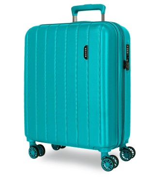531866C TROLLEY ABS 55CM.4R.C/EXP.WOOD TURQUESA VERDE