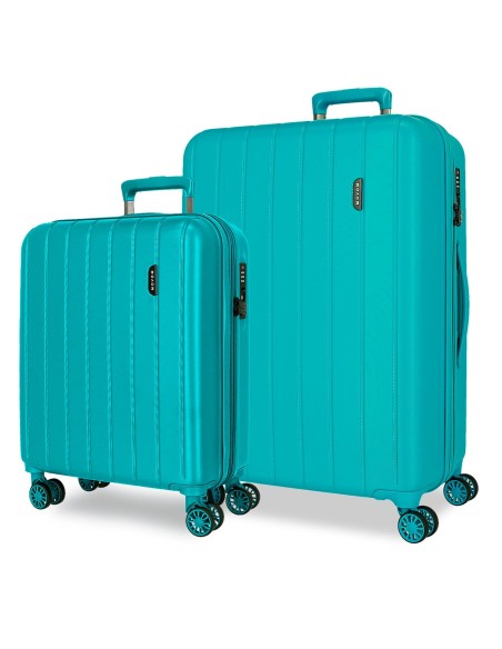 531896C SET/2 TROLLEY ABS 55-65CM.4R.C/EXP.WOOD TURQUESA VER