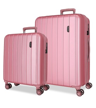 531896D SET/2 TROLLEY ABS 55-65CM.4R.C/EXP.WOOD ROSA