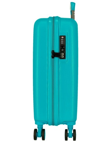 531916C TROLLEY ABS 55CM.4R.WOOD TURQUESA VERDE