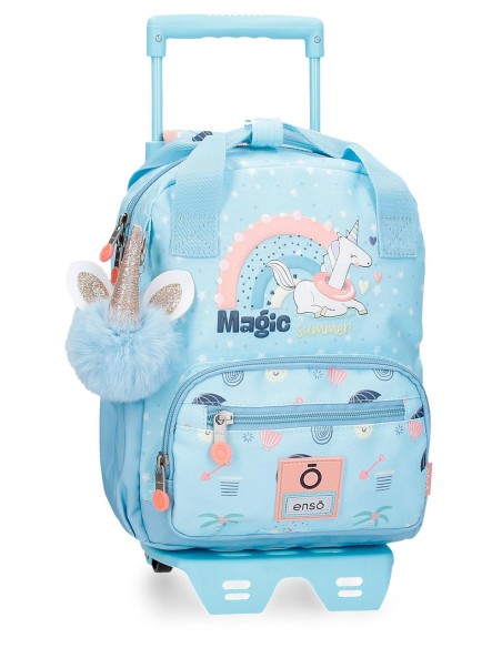 96322T2 MOCHILA ADAP. C/CARRO 28CM.ENSO MAGIC SUMMER AZUL CL 96322T2 MOCHILA ADAP. C/CARRO 28CM.ENSO MAGIC SUMMER AZUL CL
