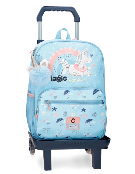 96324T2 MOCHILA ADAP. C/CARRO 38CM.ENSO MAGIC SUMMER AZUL CL 96324T2 MOCHILA ADAP. C/CARRO 38CM.ENSO MAGIC SUMMER AZUL CL