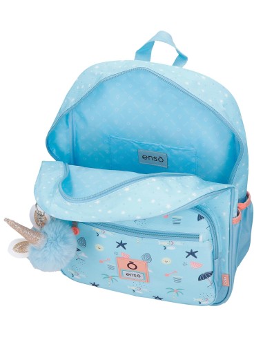 96324T2 MOCHILA ADAP. C/CARRO 38CM.ENSO MAGIC SUMMER AZUL CL