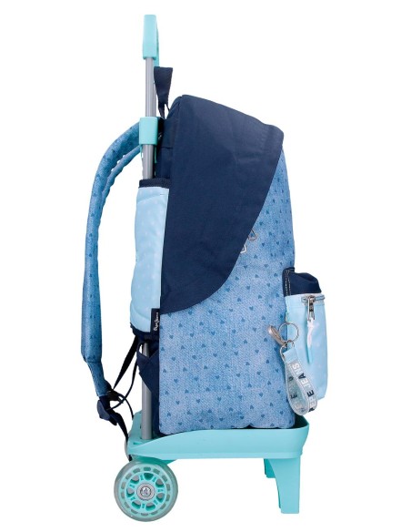 68223T2 MOCHILA ADAP.42CM.C/CARRO PJL NONI DENIM AZUL CLAR