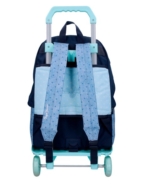 68223T2 MOCHILA ADAP.42CM.C/CARRO PJL NONI DENIM AZUL CLAR