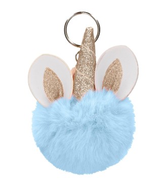 9740229 LLAVERO POMPÓN UNICORNIO AZUL 2
