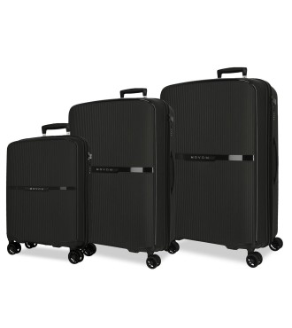 5519421 SET/3 TROLLEY PP. 56-66-76CM. 4R. MOVOM MOON NEGRO