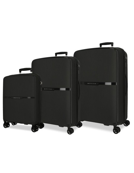 5519421 SET/3 TROLLEY PP. 56-66-76CM. 4R. MOVOM MOON NEGRO