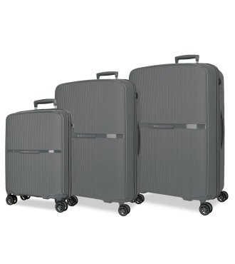 5519422 SET/3 TROLLEY PP. 56-66-76CM. 4R. MOVOM MOON GRIS