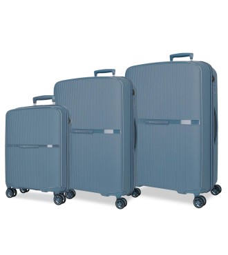 5519423 SET/3 TROLLEY PP. 56-66-76CM. 4R. MOVOM MOON AZULON