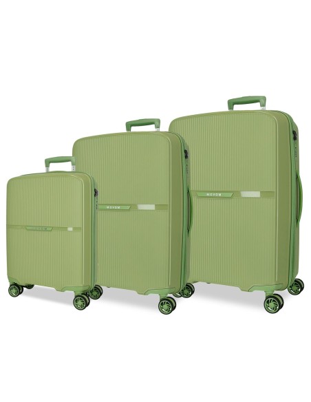 5519424 SET/3 TROLLEY PP. 56-66-76CM. 4R. MOVOM MOON VERDE 5519424 SET/3 TROLLEY PP. 56-66-76CM. 4R. MOVOM MOON VERDE