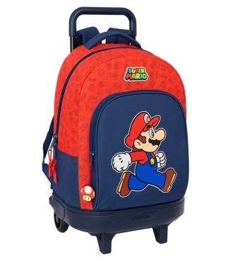 MOCHILA GDE. C/RUEDAS COMPACT EXTRAIBLE SUPER MARIO "TRICK"