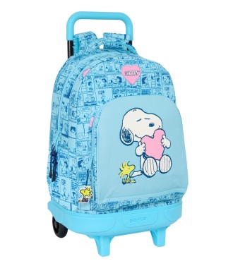 MOCHILA GDE. C/RUEDAS COMPACT EXTRAIBLE SNOOPY "LOVE"