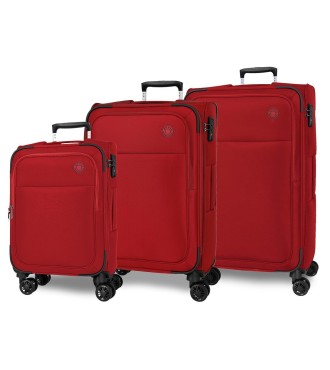 5318424 SET/3 TROLLEY PES 55-66-77CM. 4R. MOVOM ATLANTA ROJO