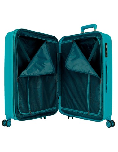 531936C TROLLEY ABS 75CM. C/EXP. 4R. MOVOM WOOD TURQUESA VER