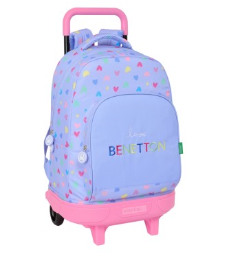 MOCHILA GDE. C/RUEDAS COMPACT EXTRAIBLE BENETTON "LILA"