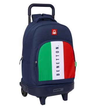 MOCHILA GDE. C/RUEDAS COMPACT EXTRAIBLE BENETTON "FLAG"