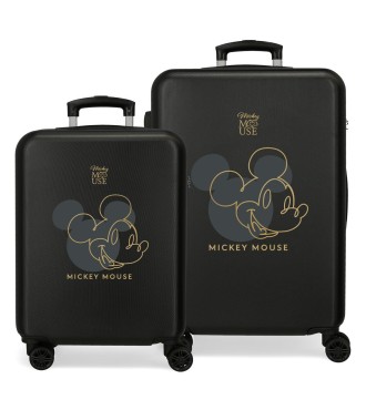 3471422 SET/2 TROLLEY ABS 55-65CM. 4R. MICKEY OUTLINE NEGRO