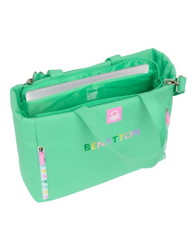 BOLSO CON BOLSILLO PARA PORTATIL 14,1'' BENETTON "MINT"