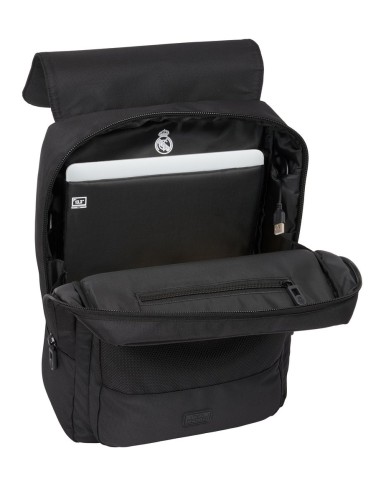 MOCHILA CON SOLAPA PORTATIL 13,3''+USB REAL MADRID PREMIUM | Compra...