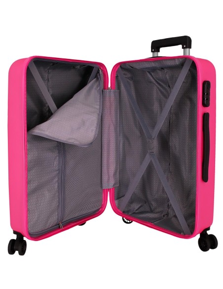 584936G TROLLEY ABS 75CM. 4R. ROLL ROAD FLEX ROSA