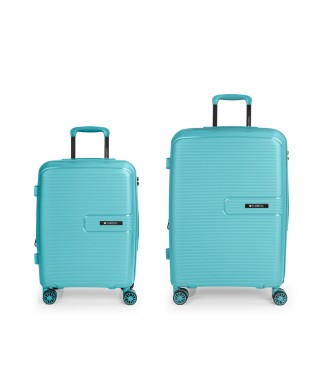 Set 2 Maletas C22-M  Gabol Steady Turquesa