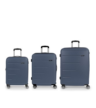 Set 3 Maletas C22-M-L Gabol Future Plus Azul Marino