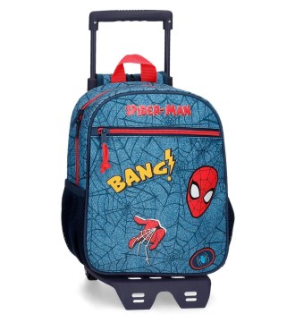 46121T1 MOCHILA ADAP. 28CM. C/CARRO. SPIDERMAN DENIM