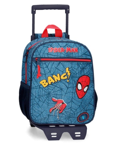 46121T1 MOCHILA ADAP. 28CM. C/CARRO. SPIDERMAN DENIM