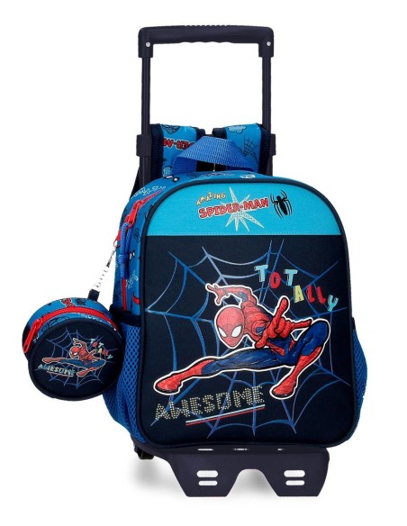 49120T1 MOCHILA ADAP. 25CM. C/CARRO. SPIDERMAN TOTALLY AWES