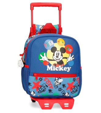42220T1 MOCHILA ADAP. 25CM. C/CARRO. MICKEY PEEK A BOO