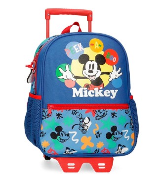 42222T1 MOCHILA ADAP. 33CM. C/CARRO. MICKEY PEEK A BOO