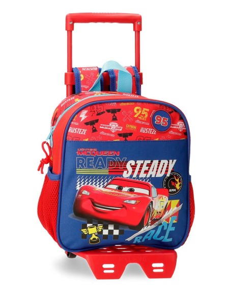 42420T1 MOCHILA ADAP. 25CM. C/CARRO. CARS LETS RACE