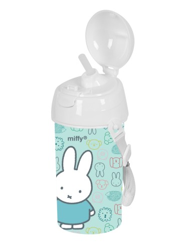 BOTELLA 500ml APERTURA AUTOM. CON PAJITA MIFFY "FRIENDS"