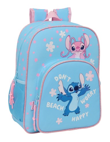 MOCHILA JUNIOR ADAPT.CARRO STITCH "HAPPY"