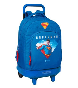 MOCHILA GDE. C/RUEDAS COMPACT EXTRAIBLE SUPERMAN