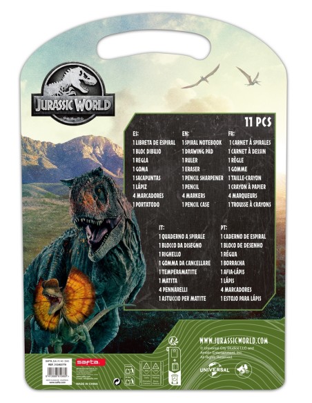 SET ESCRITURA JURASSIC WORLD