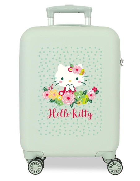 4121311 TROLLEY ABS 50CM. 4R. FLORAL KITTY MENTA