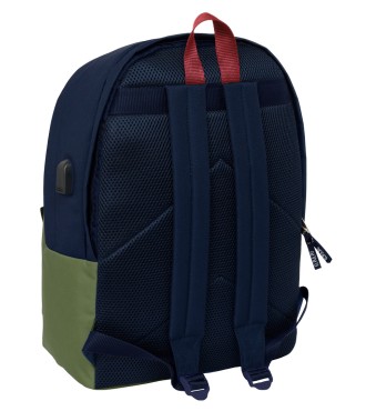 MOCHILA DOBLE PARA PORTATIL 15,6"+USB EL PULPO "VERDE" 2