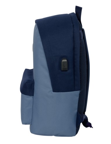 MOCHILA DOBLE PARA PORTATIL 15,6"+USB EL PULPO "AZUL"